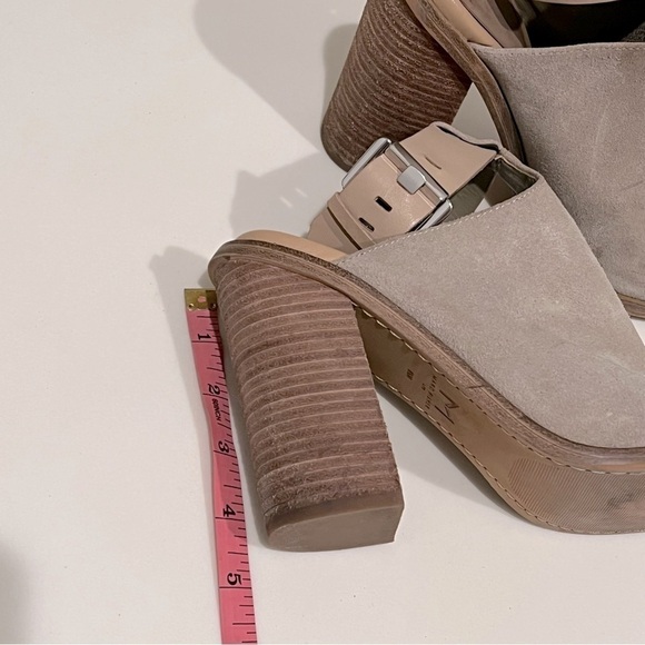 Marc Fisher Milvashi slingback suede sandals, 4.5” chunky heel, beige,sz 8.5 - Picture 9 of 12